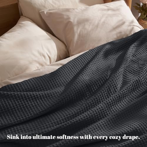 PHF Ultra Soft Waffle Weave Blanket for Bed, King Size, 104"* 90"
