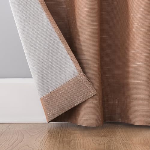 Archaeo Textured Linen Blend Grommet Top Curtain, 50" x 84", Pecan