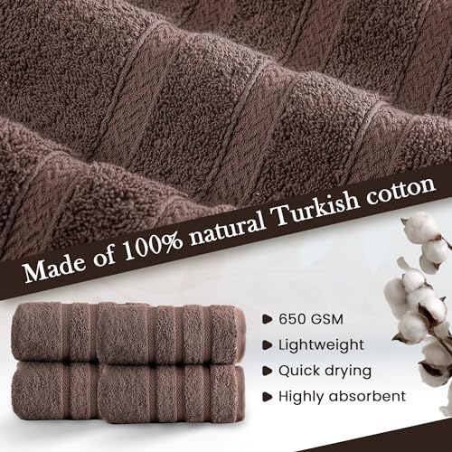 HALLEY Turkish 4 Pack Premium Hand Towels (4 Pieces) 650 GSM Highly