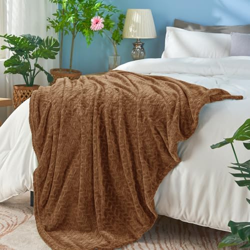 inhand Fleece Twin Blanket for Bed Chocolate Brown Throw Blanket for