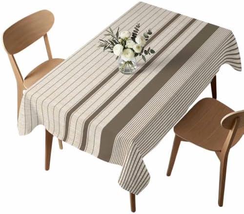 Waterproof Tablecloths Rectangle Dining Table Cloth Minimalist Taupe