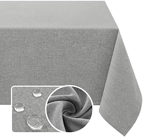 H.VERSAILTEX Linen Textured Tablecloth 60 x 60 Waterproof Decorative