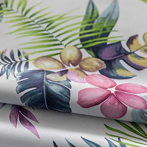 VOGOL Tropical Leaf Print Room Darkening Curtains, 52 x 63, 2 Panels