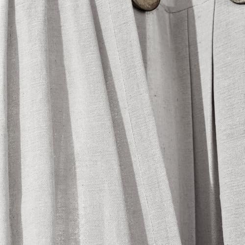 Lush Decor Linen Button Shower Curtain, 72" W x 72" L, Gray - Gray