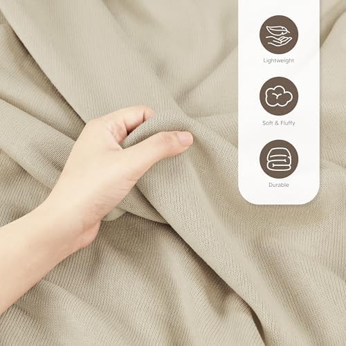 Utopia Bedding Soft Jersey Knit Blanket Camel King (90x102 Inches)
