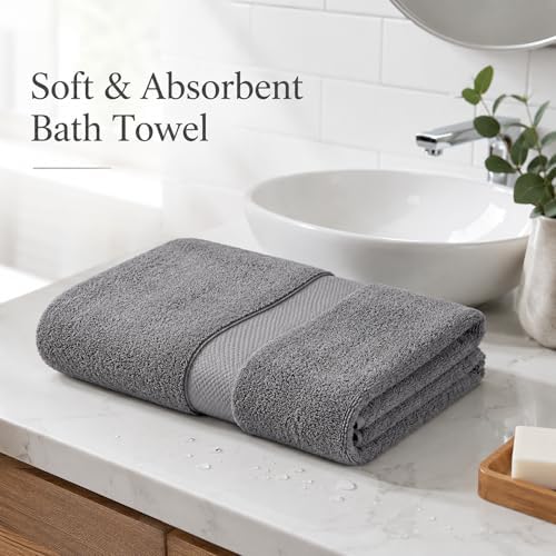 100% Cotton Luxury Bath Towels Set of 4, Lightweight, Quick Dry, Dark