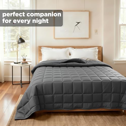 Gkyet Weighted Blanket for Adults(48" x 72",15lbs,Grey) Queen Size