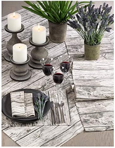 Natural Beige Printed Wood Dinner Placemat, 14" X 20" Rectangular, 60%
