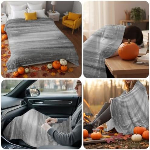 Grey Ombre Throw Blanket Vintage Minimalist Gradient Abstract Texture