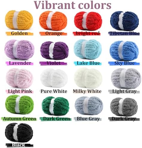 Gray Chunky Yarn for Hand Knitting - #10 Jumbo Chenille Yarn for