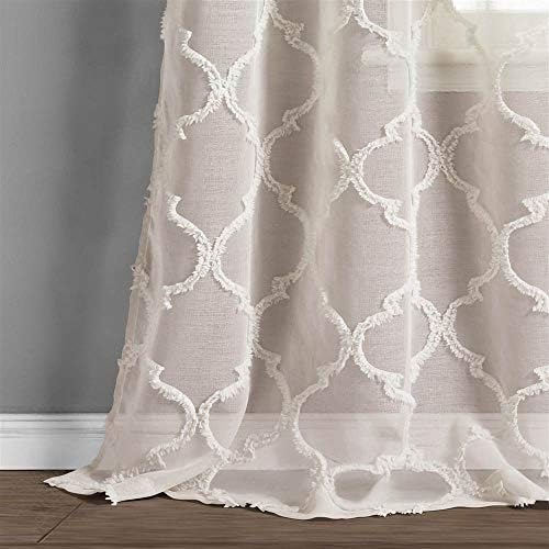 Lush Decor Avon Trellis Grommet Sheer Window Curtain Panels Pair 38" W