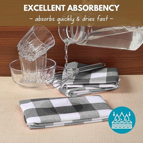 Native Fab 4-Pack Kitchen Towel with Hanging Loop 16x26 inches, Cotton