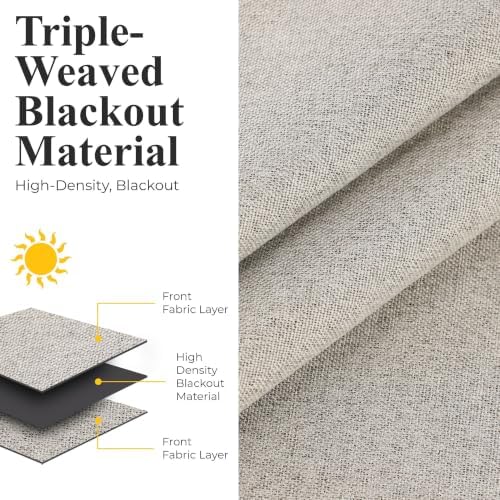SUPERIOR Neal 100% Blackout Curtains - Textured Design - 52" x 84"