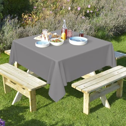 Solid Color Gray Tablecloth Square 70 Inch Casual Pure Color Gray