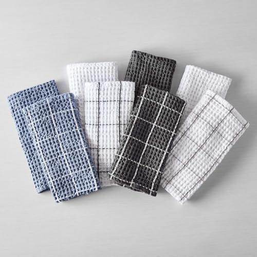 Sur La Table Washed Waffle Kitchen Towels, Set of 2, Charcoal