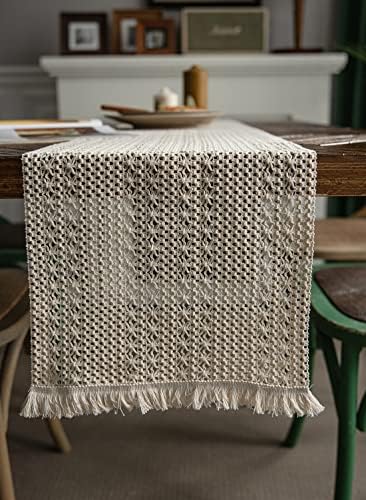 vctops Boho Moroccan Table Runner Farmhouse Rustic Handmade Woven