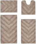 Better Trends 4 Piece Bathroom Rug Set 100% Cotton Non-Slip Washable