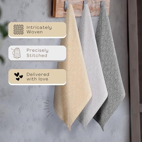 Multi Color Kitchen Towels 12 Pack, 100% Cotton, Diamond Weave Towel