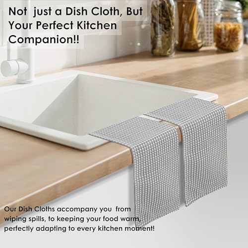 12 Pack Dual Reversible Waffle Weave Dish Cloth, 12x12 Inch, 100%