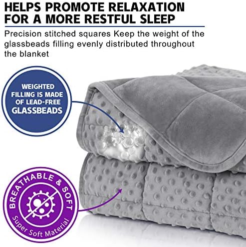 ACOMOPACK Minky Weighted Blanket Queen 15lbs for Adults