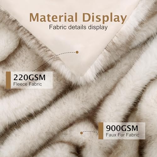 Touchat Luxury 1000GSM Faux Fur Throw Blanket, Super Thick Warm Cozy