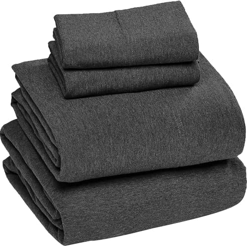 Sleepdown Jersey Sheet Set - Charcoal, King (4 Piece)
