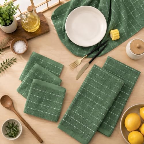 8-Pack Cotton Terry Kitchen Dish Cloths, 12 x 12 Inches