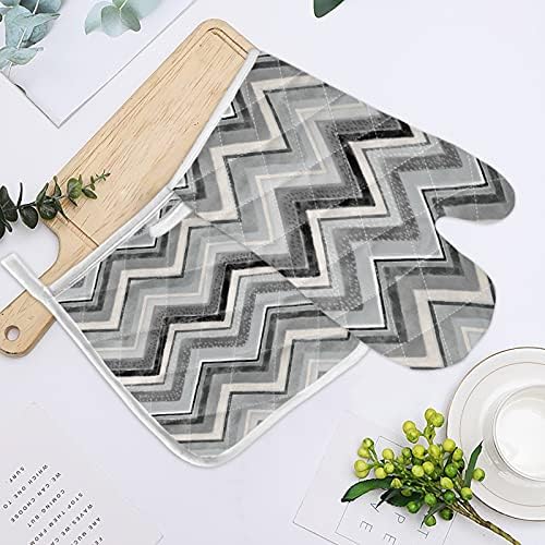 Kitchen Oven Gloves Grey Chevron Oven Mitts Pot Holder Set Geometric