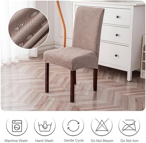 Genina Waterproof Dining Chair Covers Set of 4,Stretch Dining Room