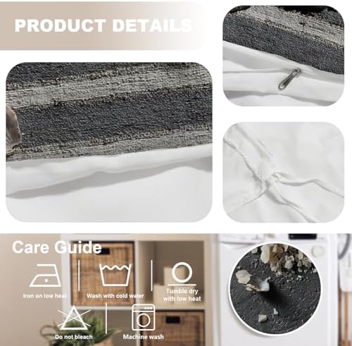 Stripe Remnants Shell Fragments 100% Cotton Duvet Cover Set King Size