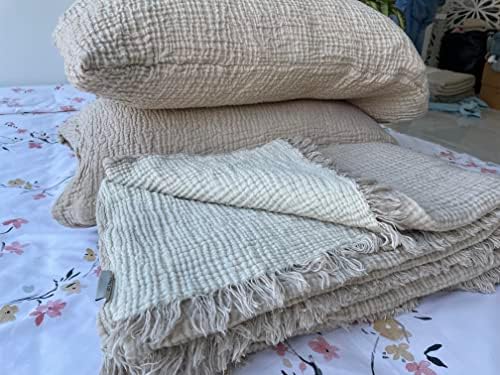 Muslin Blanket 100% Cotton, 4 Layers Bedspread, Soft Turkish Cotton
