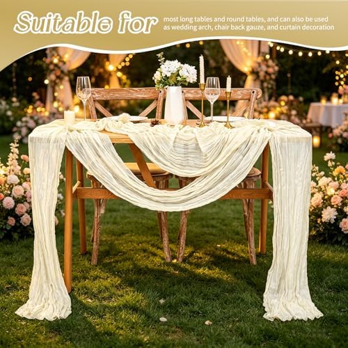 10 Pack Ivory Table Runner 17 x 108inch Cheesecloth Table Runner