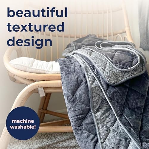Weighted Blanket - 8 lbs Dark Gray, 60x88 Twin, Double-Sided Comfort