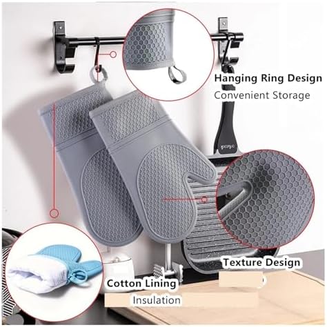 Fit for Silicone Oven Mitts Set - Flexible, and Comfortable Kitchen