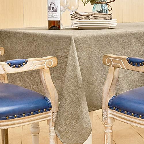 Mebakuk Rectangle Table Cloth Linen Farmhouse Tablecloth Waterproof