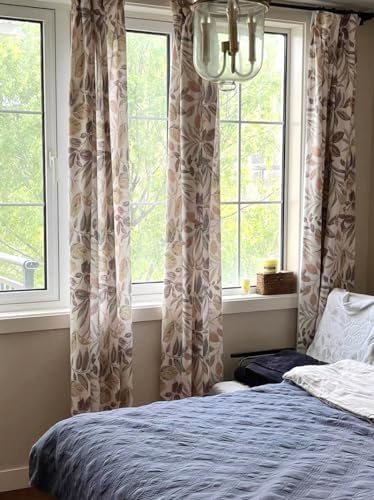 Beige Cream Linen Curtains 96 inches Long for Living Room 1 Panel Set