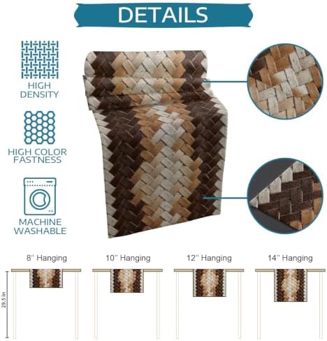 Cowhide Braided Table Runner and Placemats Set of 4 Multi-Tone Brown