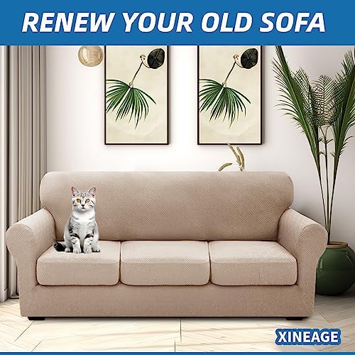 XINEAGE 4-Piece Stretch Sofa Cover, Washable Couch Covers for Dog