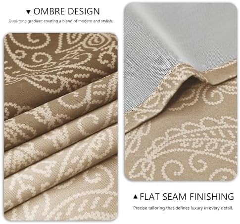 DWCN Ombre Blackout Curtains for Bedroom 52 x 63 inch, Full Blackout