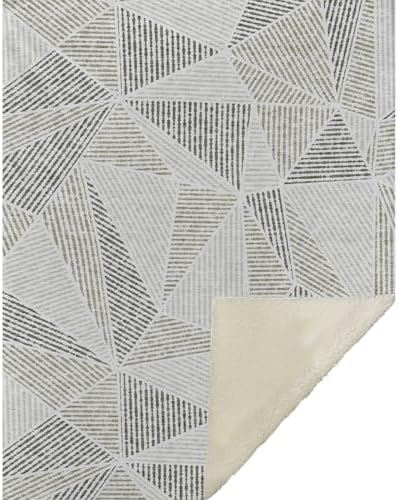 Addison Rugs ASB618 Taupe 50" x 70" Oversized Sherpa Throw Blanket