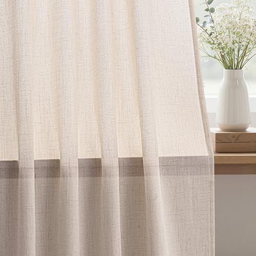 Linen Pinch Pleat Curtains, Neutral, 102 Inches Long