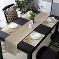 Beige Brown Ombre Table Runner and Placemats for Dining Tables, Burlap