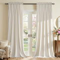 PRIMROSE Cream Curtains 108 inch for Living Room Velvet Blackout Rod