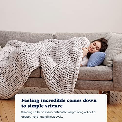 Bearaby Cotton Hand-Knit Weighted Blankets for Adults - Chunky Knit
