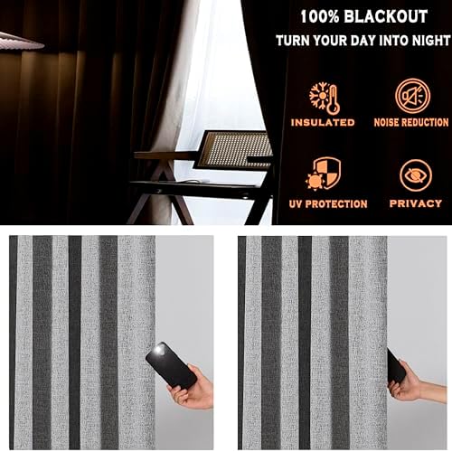 Kayne Studio Dark Grey Pinch Pleat Blackout Curtains 108 Inches Extra