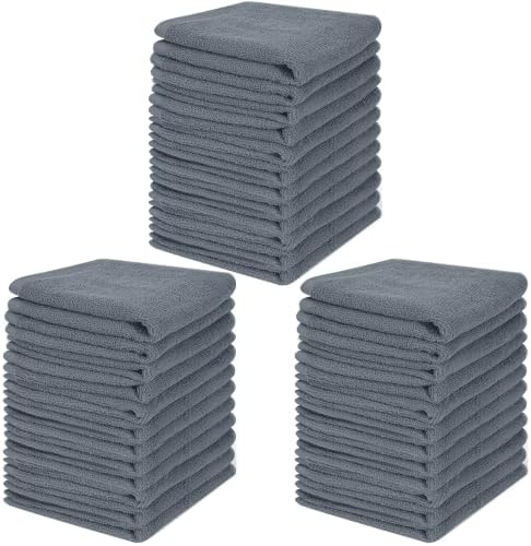 36 Pack Washcloths, 100% Cotton Wash Cloths, 12x12 Inch, Grey