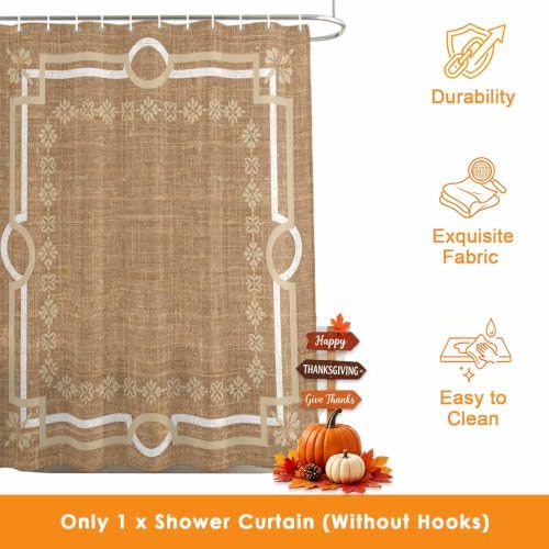 Long Shower Curtains 72" x 84", Taupe Gray Botanical Washable Shower
