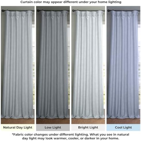 Faux Linen Curtains for Living Room (1 Panel) - 50W X 108L, Heather