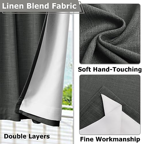 Frelement Blackout Curtains Pinch Pleated Drapery Panel Solid Color
