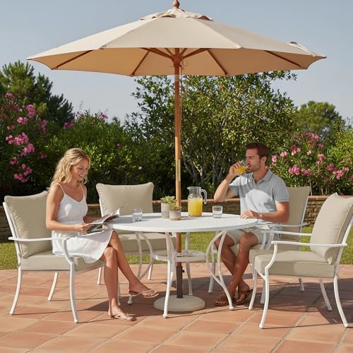 Summsun Outdoor Chair Cushion Water Resistant, 19 x 19 Inch, Cream